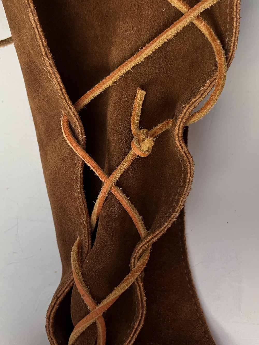 Minnetonka Brown Suede Fringe Lace-Up Over-the-Knee Boots - Picture 7 of 7